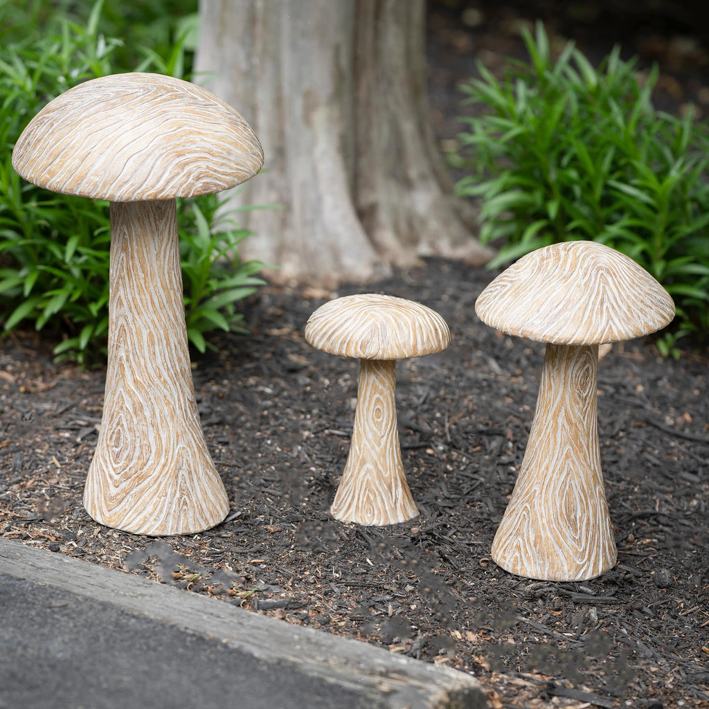 Large Carved Mushroom Garden Statue