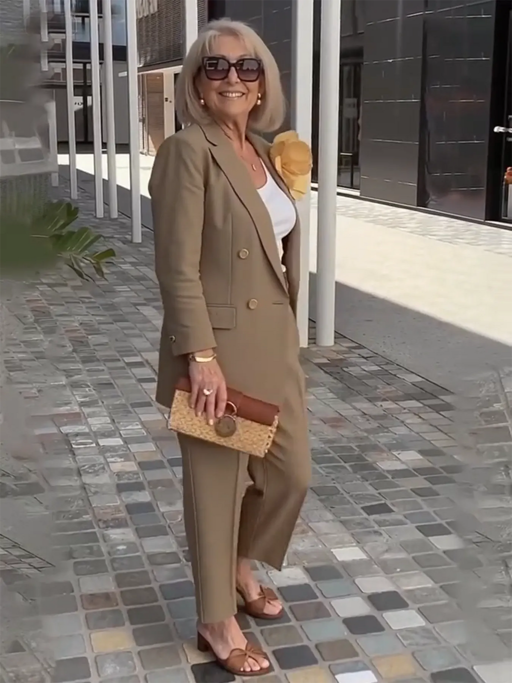 2Pcs Elegant Suit Pants Two-Piece Suit Jacket