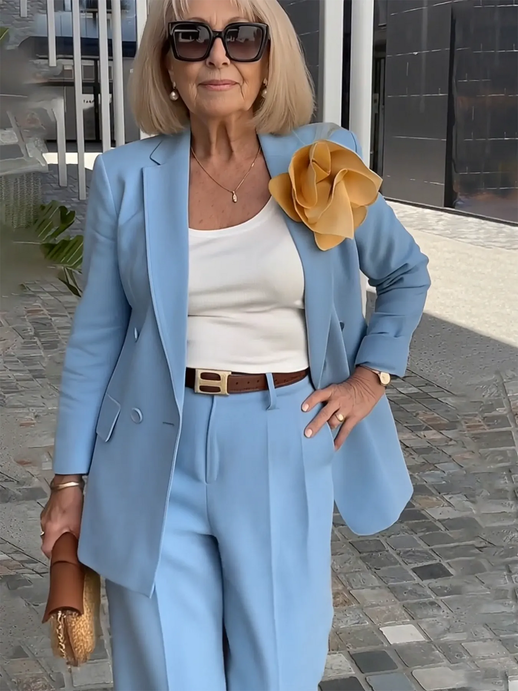 2Pcs Elegant Suit Pants Two-Piece Suit Jacket