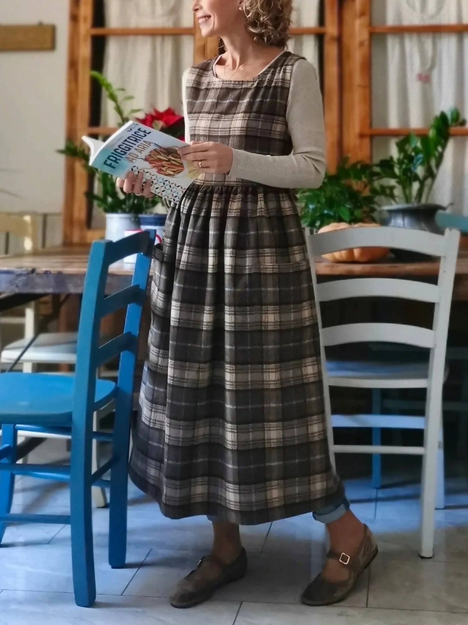 Brown Tartan Apron