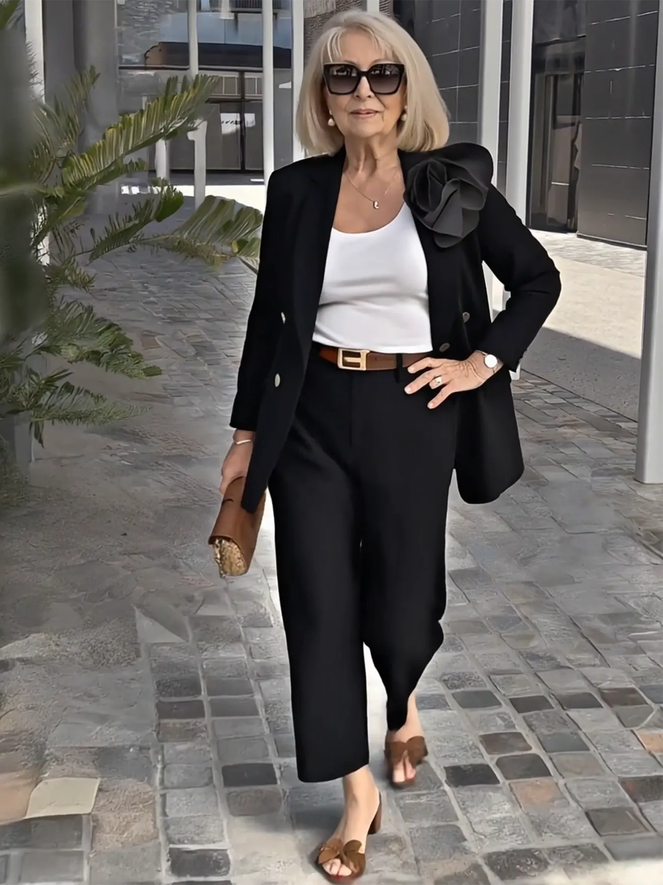 2Pcs Elegant Suit Pants Two-Piece Suit Jacket