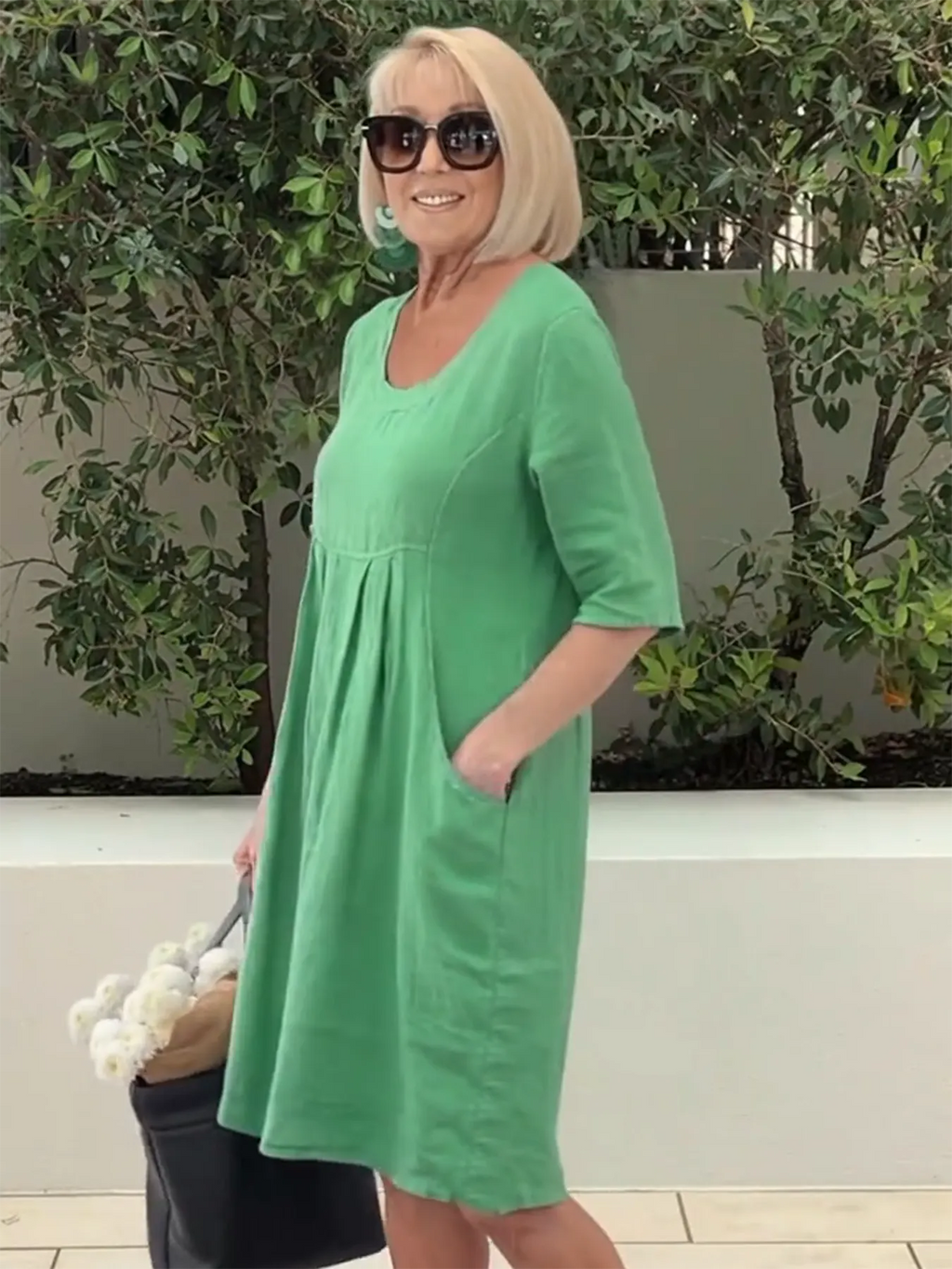 Cotton Pocket Tunic Dress
