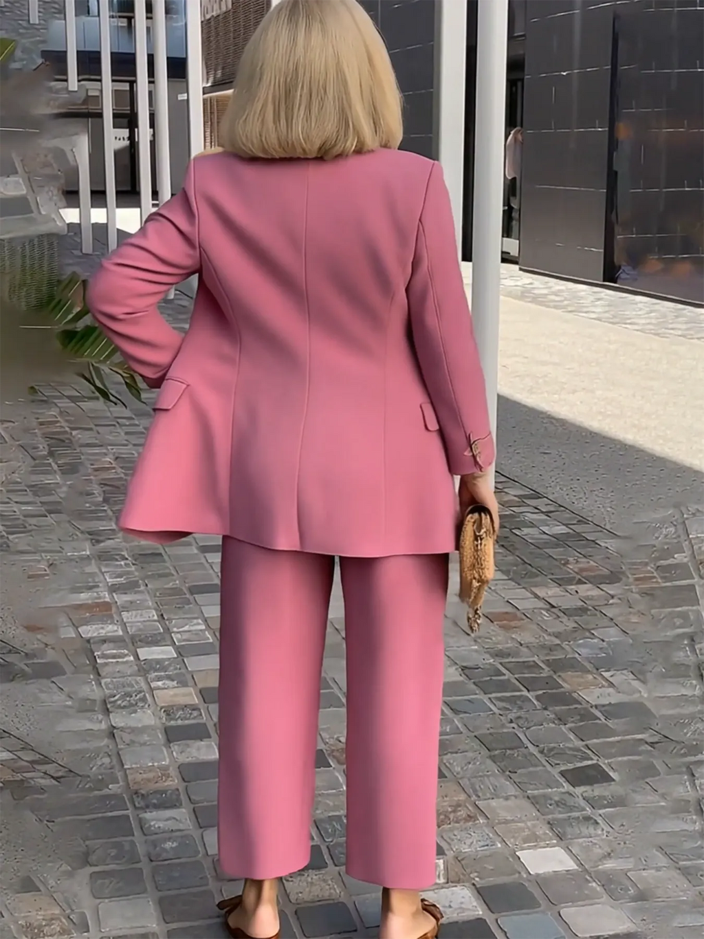 2Pcs Elegant Suit Pants Two-Piece Suit Jacket